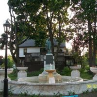 Fountain and statue of Dr. Havilah Beardsley(1); Elkhart, IN, Елкхарт