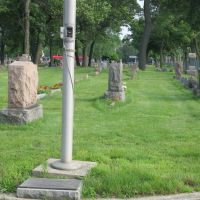Flagpole Oak Hill Cemetery & Dedication plaque, Хаммонд