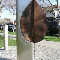 Bronze Leaf public sculpture for Tree Davis by Gilbert Menke, Davis artist, Дэвис