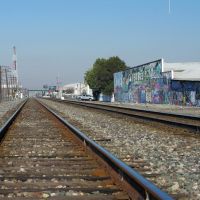 Looking down the Union Pacific Tracks near E Florence Ave, 1/2013, Калва