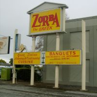 Sign For Zorba The Greek Restaurant, Кампбелл