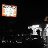 Taco Jr. Street Sign at Night, Коста-Меса