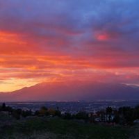 Winter sunset, San Bernardino Valley and San Gabriel Mountains from the Loma Linda Hills, Линда