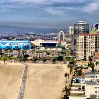 View from Ocean Club Bldg. in Downtown Long Beach, Long Beach, CA (PANORAMA), Лонг-Бич