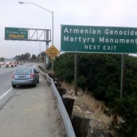 Genocide Monument Sign by Pomona Freeway, Монтебелло