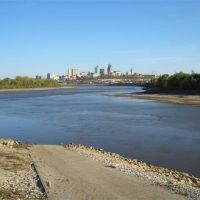 Kaw Point boat ramp,Kaw River into Missouri,downtown Kansas City, MO, Грейт-Бенд