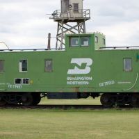 Retired Burlington Northern Railway Caboose No. 11277 on display at the Nebraska Prairie Museum, Holdrege, NE, Нортон