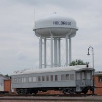 Railway Observation Car "Pecos" and Water Tank at Holdrege, NE, Нортон