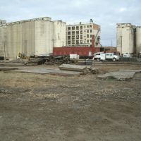 Santa Fe Ave., Railroad repair, and grain elevators. Salina Kansas, January 12, 2012, Салина
