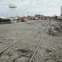 Santa Fe Ave., Railroad repair, from the West. Salina Kansas, January 12, 2012, Салина