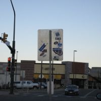 Sign at Canyon and 28th with stickers, Аурора