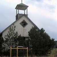 abandoned adobe church of old Tijeras Plaza on The Higway of Legends, Лас-Анимас