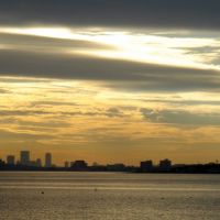 Boston at sunset from Nahant, Линн