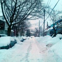 Snowy Street in Medford, MA, Медфорд