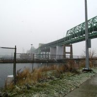Tobin Bridge in fog and snow., Челси