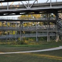 North side of US63 54 bike,pedestrian ramps leading up to pedestrian walkway over the river, Jefferson City, MO, Джефферсон-Сити