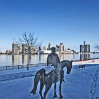 "Business Man on a Horse" by William McElcheran - Odette Sculpture Park, Windsor, ON, Canada, Детройт