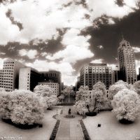 Infrared Fisheye looking out over Lansing, Michigan from the governors office in the old state capitol building., Лансинг