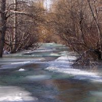 warm springs creek,frozen over, Анаконда