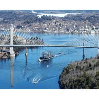 Aerial View #2 - Cianbro/Motiva Tug and Barge Passing Bridges, Бакспорт