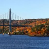 Penobscot Narrows Bridges and Fort Knox from Bucksport, Maine, Бакспорт