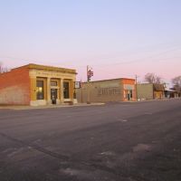 Viewing north-westerly at the Mason City, Nebraska business district from Main St., near its intersection with Crawford St., Беллив