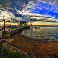 Riverton Yacht Club at sunset, Panorama stitch of multiple HDR images., Пальмира