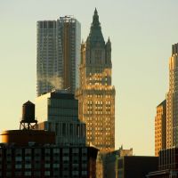 Beekman and  Woolworth Building from Hudson River;  New York, Хобокен