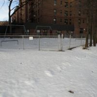 The play Ground round the corner of my house covered with snow., Джамайка