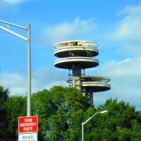 USA - NY - New York City. Oberservatory Towers at Flushing Meadows Park, Корона