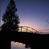 Erie Canal iron bridge sunset, Миноа