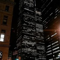 05030052 March 5th, 2000 New York WTC Twin Towers at night  - NW view, Перрисбург