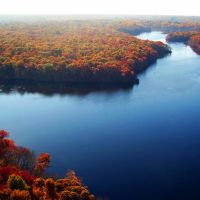 Stump Pond Aerial View, Blydenburgh County Park, Suffolk County, NY, Смиттаун
