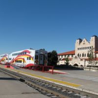 RailRunner commuter train, Alvarado Transportation Center, Albuquerque, New Mexico, Альбукерк