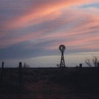 West Texas Windmill at Sunset, USA, Татум
