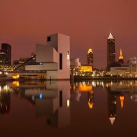 Rock and Roll Hall of Fame Museum & Skyline Reflection - Cleveland, Ohio, Кливленд