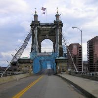 John A. Roebling Bridge Ohio side---st, Цинциннати