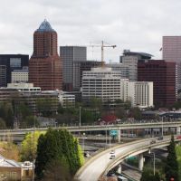 Downtown (Portland) - view from Portland Aerial Tram, OR, USA., Портланд