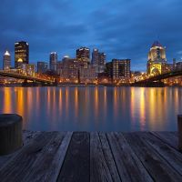 Pittsburgh Downtown Skyline Reflection, Pennsylvania, Питтсбург