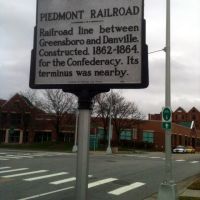 Piedmont Railroad Historical Marker - Downtown Greensboro, NC, Гринсборо