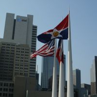Flag of Dallas in front of City Hall., Даллас