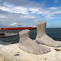 Just Feet in Front of a Tanker in Corpus Christi, Texas, Корпус-Кристи