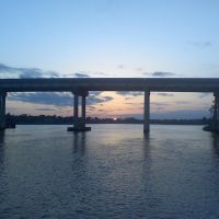 Carrabelle River Bridge at sunset, Каррабелл