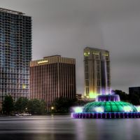 Lake Eola Fountain at Night - Orlando, FL, Орландо
