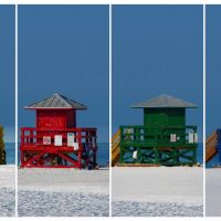 Baywatch huts: Siesta Beach, Sarasota, FL, USA, Сиеста-Ки
