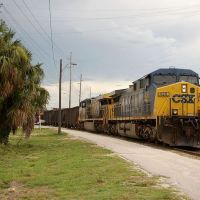 Southbound CSX Transportation Mixed Freight Train, with GE AC44CW No. 428 in the lead at Winter Haven, FL, Элоис