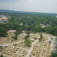 View of Springwood Cemetery from atop the Liberty One Square Building, Гринвилл