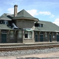 Union Pacific Train Depot built in 1907, in Brigham City Utah facing West., Бригам-Сити