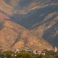 Logan and Utah State University with Dry Canyon and Mount Logan, Sept 2008, 1, Логан