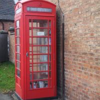 The Telephone Box book store, Opposite The Cock Inn at Sheppy, Witherley, Leicestershire, UK., Бервик-он-Твид